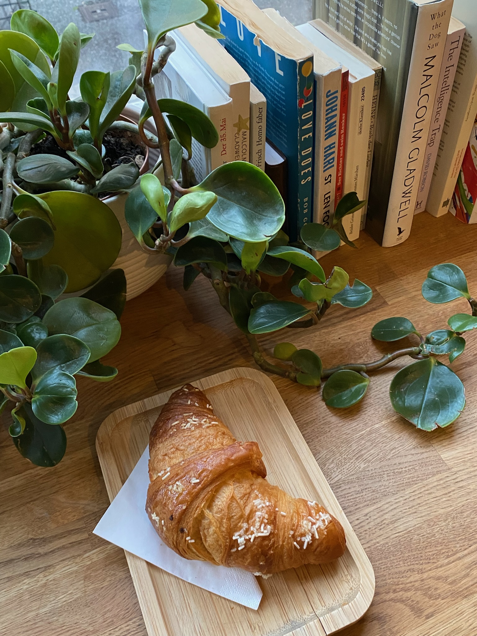 Croissant mit Büchern